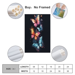 Papillon Peinture sur toile sans cadre, impressions posters art mural pour déco maison chambre bureau