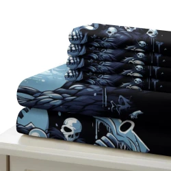 Crâne Housse de Couette Imprimée 3D Douce 3 Pièces Literie Garçons Filles