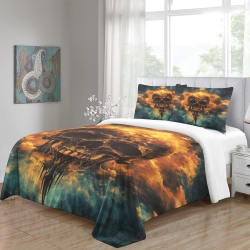Crâne Housse de Couette Imprimée 3D Douce 3 Pièces Literie Garçons Filles