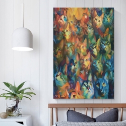Chat Peinture sur toile sans cadre, impressions posters art mural pour déco maison chambre bureau
