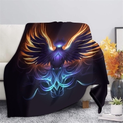 Phénix Plaid en Polaire Imprimé 3D Couverture Douce Confortable pour Canapé Lit Bureau