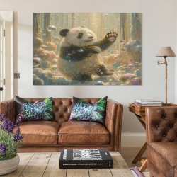 Panda Peinture sur toile sans cadre, impressions posters art mural pour déco maison chambre bureau
