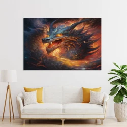 oriental Dragon Peinture sur toile sans cadre, impressions posters art mural pour déco maison chambre bureau