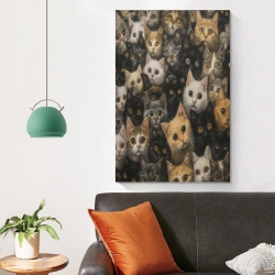 Cute Chat Peinture sur toile sans cadre, impressions posters art mural pour déco maison chambre bureau