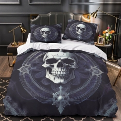 Crâne Housse de Couette Imprimée 3D Douce 3 Pièces Literie Garçons Filles