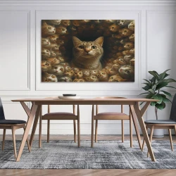 Chat Peinture sur toile sans cadre, impressions posters art mural pour déco maison chambre bureau