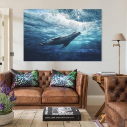 Phoque Peinture sur toile sans cadre, impressions posters art mural pour déco maison chambre bureau