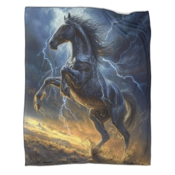 Cheval Plaid en Polaire Imprimé 3D Couverture Douce Confortable pour Canapé Lit Bureau