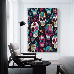 Calavera Pintura en lienzo sin marco, impresiones de pósters arte pared para decoración hogar dormitorio oficina