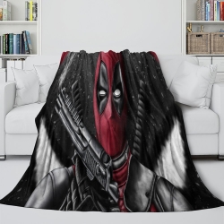 Marvel Deadpool Plaid en Polaire Imprimé 3D Couverture Douce Confortable pour Canapé Lit Bureau