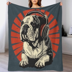 Französische Bulldoggege 3D Gedruckte Fleece-Decke Weiche Gemütliche Decke für Sofa Bett Büro