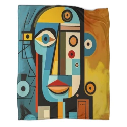 Art abstrait Plaid en Polaire Imprimé 3D Couverture Douce Confortable pour Canapé Lit Bureau