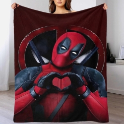 Marvel Deadpool Plaid en Polaire Imprimé 3D Couverture Douce Confortable pour Canapé Lit Bureau
