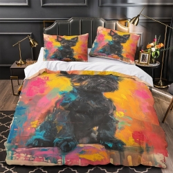 Yorkshire Terrier Housse de Couette Imprimée 3D Douce 3 Pièces Literie Garçons Filles