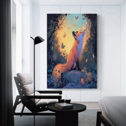 Renard Peinture sur toile sans cadre, impressions posters art mural pour déco maison chambre bureau