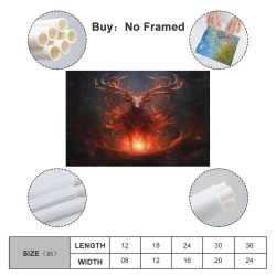 Renne Peinture sur toile sans cadre, impressions posters art mural pour déco maison chambre bureau