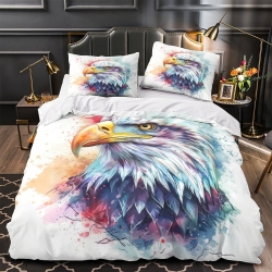 Aigle Housse de Couette Imprimée 3D Douce 3 Pièces Literie Garçons Filles
