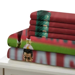 Cristiano Ronaldo Housse de Couette Imprimée 3D Douce 3 Pièces Literie Garçons Filles
