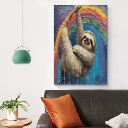 Paresseux Peinture sur toile sans cadre, impressions posters art mural pour déco maison chambre bureau