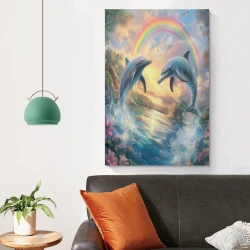 Dauphin Peinture sur toile sans cadre, impressions posters art mural pour déco maison chambre bureau