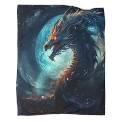 occidental Dragon Plaid en Polaire Imprimé 3D Couverture Douce Confortable pour Canapé Lit Bureau