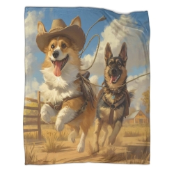 Berger allemand Chien Plaid en Polaire Imprimé 3D Couverture Douce Confortable pour Canapé Lit Bureau
