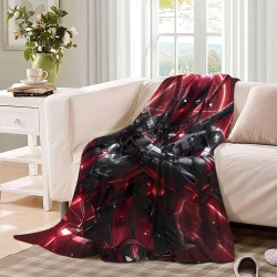 Marvel Deadpool Plaid en Polaire Imprimé 3D Couverture Douce Confortable pour Canapé Lit Bureau