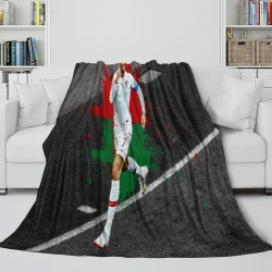 Cristiano Ronaldo Plaid en Polaire Imprimé 3D Couverture Douce Confortable pour Canapé Lit Bureau