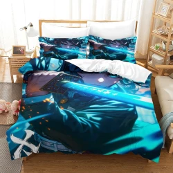 Tueur de démons: Demon Slayer Housse de Couette Imprimée 3D Douce 3 Pièces Literie Garçons Filles
