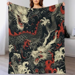 Drago Coperta in Pile Stampata 3D Morbida e Confortevole per Divano Letto Ufficio