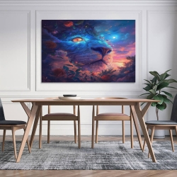 Lion Peinture sur toile sans cadre, impressions posters art mural pour déco maison chambre bureau