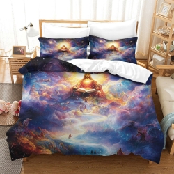 Dieu et Jésus Housse de Couette Imprimée 3D Douce 3 Pièces Literie Garçons Filles