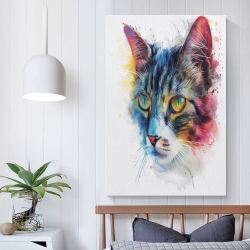 Chat Peinture sur toile sans cadre, impressions posters art mural pour déco maison chambre bureau