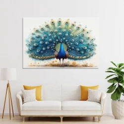 Pavo real Pintura en lienzo sin marco, impresiones de pósters arte pared para decoración hogar dormitorio oficina