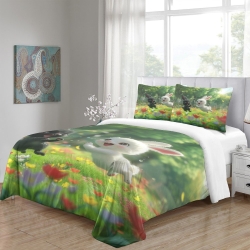 Lapin Housse de Couette Imprimée 3D Douce 3 Pièces Literie Garçons Filles