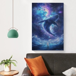 Baleine Peinture sur toile sans cadre, impressions posters art mural pour déco maison chambre bureau