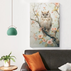 Hibou Peinture sur toile sans cadre, impressions posters art mural pour déco maison chambre bureau