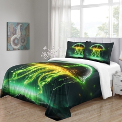 Méduse Housse de Couette Imprimée 3D Douce 3 Pièces Literie Garçons Filles