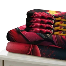 Deadpool Marvel Housse de Couette Imprimée 3D Douce 3 Pièces Literie Garçons Filles