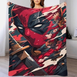 Marvel Deadpool Plaid en Polaire Imprimé 3D Couverture Douce Confortable pour Canapé Lit Bureau