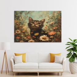 Cute Chat Peinture sur toile sans cadre, impressions posters art mural pour déco maison chambre bureau