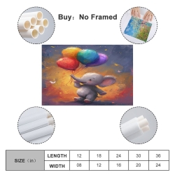 Éléphant Peinture sur toile sans cadre, impressions posters art mural pour déco maison chambre bureau