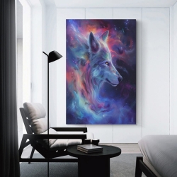 Colorful Loup Peinture sur toile sans cadre, impressions posters art mural pour déco maison chambre bureau