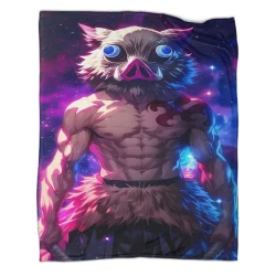 Tueur de démons: Demon Slayer Plaid en Polaire Imprimé 3D Couverture Douce Confortable pour Canapé Lit Bureau