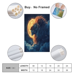 Lion Peinture sur toile sans cadre, impressions posters art mural pour déco maison chambre bureau
