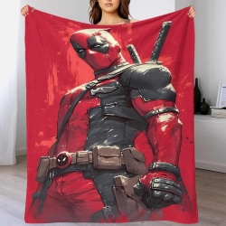 Marvel Deadpool Plaid en Polaire Imprimé 3D Couverture Douce Confortable pour Canapé Lit Bureau