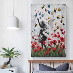 Papillon Peinture sur toile sans cadre, impressions posters art mural pour déco maison chambre bureau