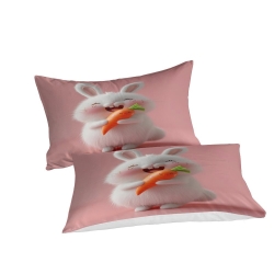 Lapin Housse de Couette Imprimée 3D Douce 3 Pièces Literie Garçons Filles