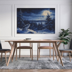 Loup Peinture sur toile sans cadre, impressions posters art mural pour déco maison chambre bureau