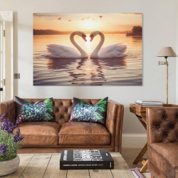 Cygne Peinture sur toile sans cadre, impressions posters art mural pour déco maison chambre bureau